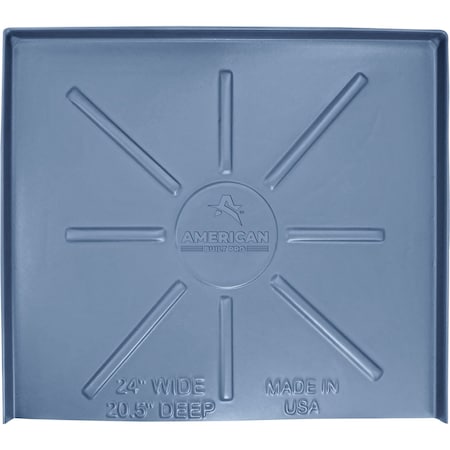 American Built Pro Dishwasher Drain Pan - Open-Ended Directs wtr Upfront for Leak Detection  - 24 inch x 20.5 inch, Gry DWP-1G